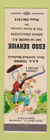 Matchbook Cover - Esso oil gas Lac La Hache BC hillbilly