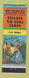 Matchbook Cover - Sands Pure oil gas Centerburg OH WEAR hillbilly