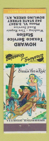 Matchbook Cover - Howard Texaco oil gas Bowling Green KY hillbilly