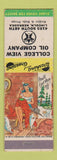 Matchbook Cover - College View Texaco oil gas Lincoln NE WEAR hillbilly