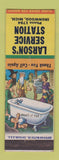 Matchbook Cover - Larson's Service oil gas Ironwood MI hillbilly