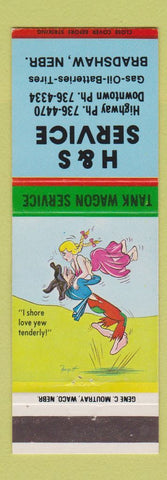 Matchbook Cover - H&S Service oil gas Bradshaw NE hillbilly