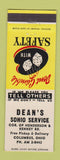 Matchbook Cover - Dean's Sohio oil gas Columbus OH