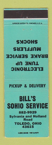 Matchbook Cover - Bill's Sohio oil gas Toledo OH