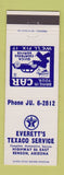 Matchbook Cover - Everett's Texaco oil gas Benson AZ
