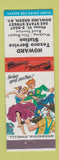 Matchbook Cover - Howard Texaco oil gas Bowling Green KY hillbilly