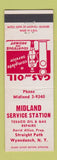 Matchbook Cover - Midland Texaco oil gas Wyandanch NY