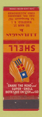 Matchbook Cover - Shell oil gas JJ Flanagan Wakefield RI