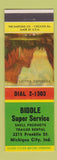 Matchbook Cover - Biddle Super Service Shell oil gas Michigan City IN