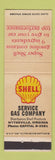 Matchbook Cover - Shell oil gas Service Gas Wytheville VA