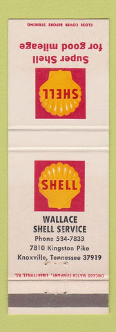 Matchbook Cover - Shell oil gas Wallace Knoxville TN