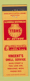 Matchbook Cover - Shell oil gas Vincent's Negaunee MI