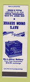 Matchbook Cover - Ray's Union oil gas Toppenish WA Nic L Silver Battery
