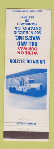 Matchbook Cover - Bill and Wag's Union oil gas Ontario CA