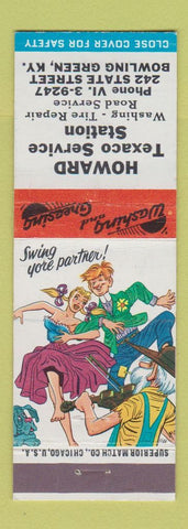Matchbook Cover - Howard Texaco oil gas Bowling Green KY hillbilly