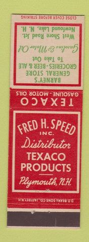 Matchbook Cover - Texaco oil gas Barney's General Store Newfound Lake NH