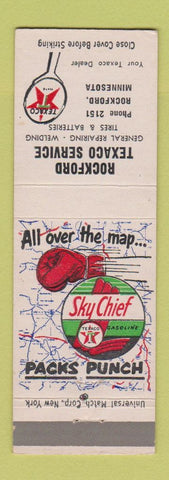 Matchbook Cover - Texaco oil gas Rockford MN