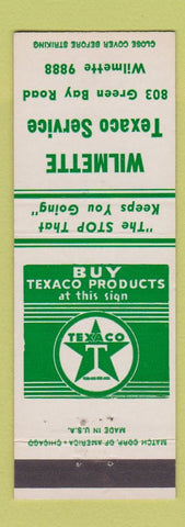 Matchbook Cover - Texaco oil gas Wilmette