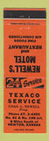 Matchbook Cover - Texaco oil gas Newell's Motel Newton KS