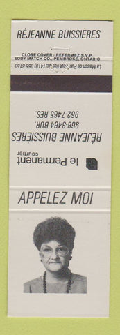 Matchbook Cover - Rejeanne Buissieres Real Estate QC
