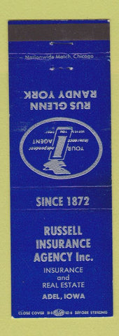 Matchbook Cover - Russell Insurance Agency Adel AZ