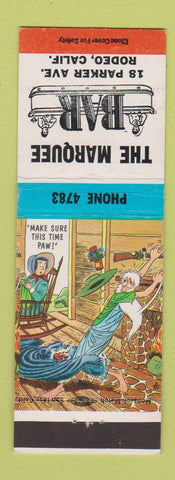 Matchbook Cover - Marquee Bar Rodeo CA hillbilly