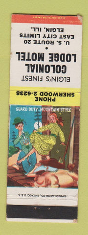 Matchbook Cover - Colonial Lodge Motel Elgin IL hillbilly