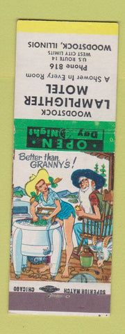 Matchbook Cover - Lamplighter Motel Woodstock IL hillbilly