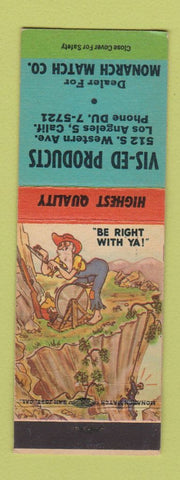 Matchbook Cover - Vis Ed Products Monarch Match Los Angeles CA hillbilly