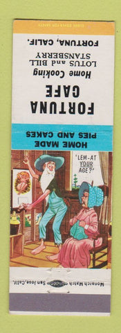 Matchbook Cover - Fortuna Cafe CA Lotus Bill Stansberry hillbilly