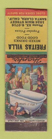 Matchbook Cover - Freitas Village Santa Clara CA WORN hillbilly