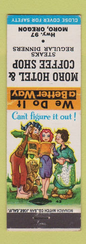 Matchbook Cover - Moro Hotel Coffee Shop Moro OR hillbilly