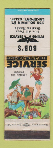 Matchbook Cover - Bob's Flyin gA oil gas Lakeport CA WEAR hillbilly