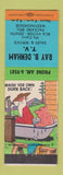 Matchbook Cover - Ray Denham TV RCA Zenith Westinghouse hillbilly