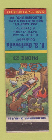 Matchbook Cover - RS Garthwaite Contractor Bloomsburg PA hillbilly