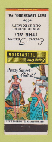 Matchbook Cover - Evans' Tavern East Lewisburg PA bar hillbilly
