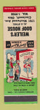 Matchbook Cover - Weiler's Goof House Cincinnati OH hillbilly