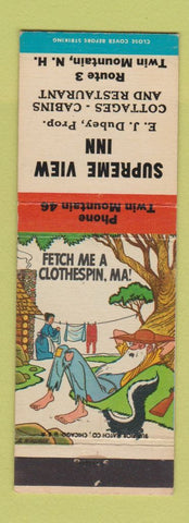 Matchbook Cover - Supreme View Inn Twin Mountain NH hillbilly