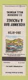 Matchbook Cover - Hideaway Bar Liquor Mills WY hillbilly