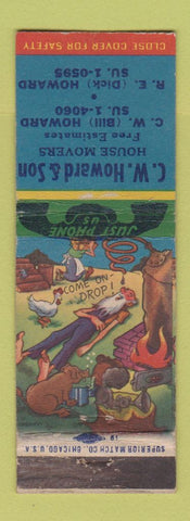 Matchbook Cover - CW Howard House Movers hillbilly