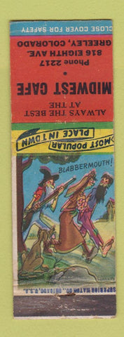 Matchbook Cover - Midwest Cafe Greeley Colorado WEAR hillbilly