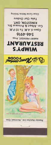 Matchbook Cover - Wimpy's Restaurant Kingston ON hillbilly