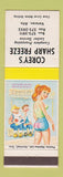 Matchbook Cover - Corey's Sharp Freeze Locker Meat Veteran AB hillbilly