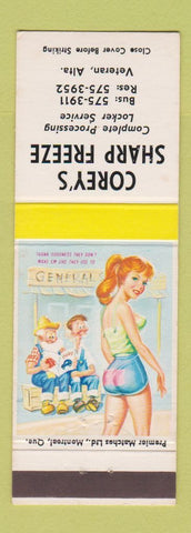Matchbook Cover - Corey's Sharp Freeze Locker Meat Veteran AB hillbilly
