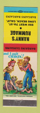 Matchbook Cover - Nanny's Rummage Long Beach CA store hillbilly