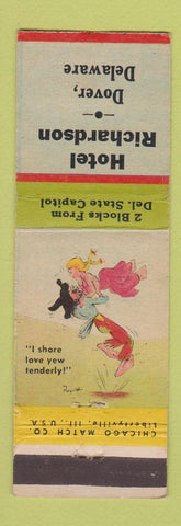 Matchbook Cover - Hotel Richardson Dover DE hillbilly