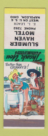 Matchbook Cover - Slumber Haven Motel Napoleon OH hillbilly