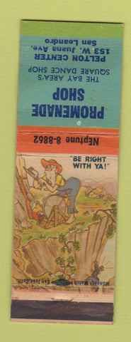 Matchbook Cover - Promenade Shop Square Dancing San Leandro CA WEAR hillbilly