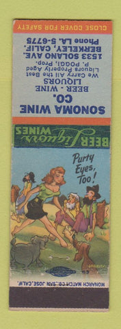 Matchbook Cover - Sonoma Wine Company Berkeley CA hillbilly