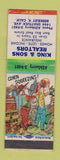 Matchbook Cover - King & Sons Real Estate Berkeley CA WEAR hillbilly